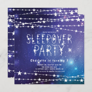 Sleepover Stars Anniversaire Fête Invitation