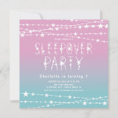 Sleepover Stars Anniversaire Fête Invitation (Devant)