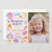 Sleepover tendance Invitation d'anniversaire avec (Devant / Derrière)
