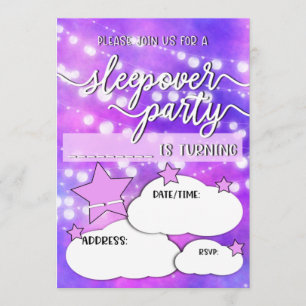  Sleepover verjaardagsfeestje Kaart