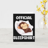 Sleepshirt Cute Sleeng Monkey Animal Lover Pajama Kaart (Gele Bloem)