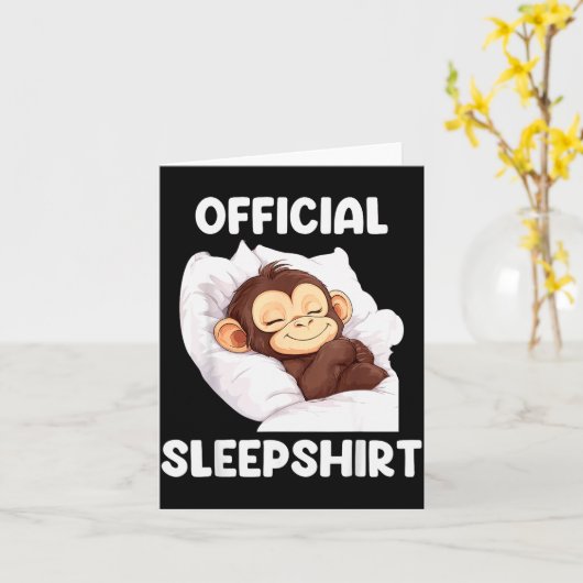 Sleepshirt Cute Sleeng Monkey Animal Lover Pajama Kaart (Gele Bloem)
