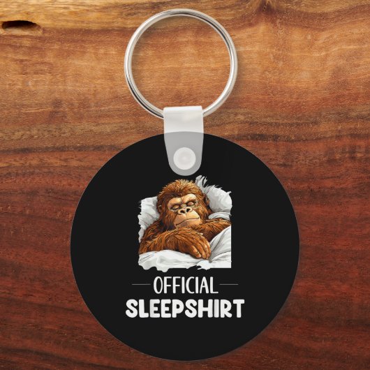 Sleepshirt Sleeng Bigfoot Sasquatch Lovers Pajama Sleutelhanger (Voorkant)