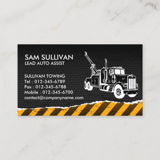 Sleepwagen Auto Assist Visitekaartje (Voorkant)