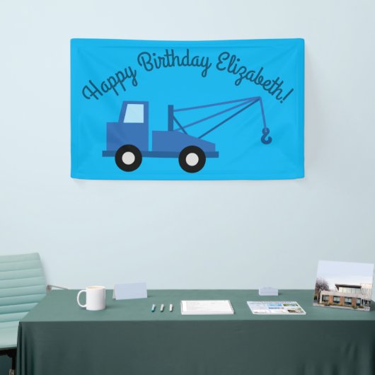 sleepwagen verjaardagsfeest spandoek (Beurs)
