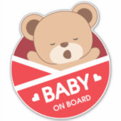 Sleepy Baby Bear Baby À Bord Sticker Voiture (Devant)