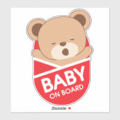 Sleepy Baby Bear Baby À Bord Sticker Voiture (Feuille)