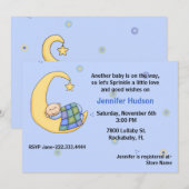 Sleepy Baby Boy Sprinkle Shower - Uitnodiging (Voorkant / Achterkant)
