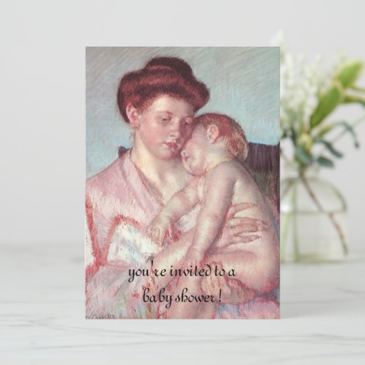 Sleepy-Baby van Mary Cassatt, Baby shower Kaart (Staand voorkant)
