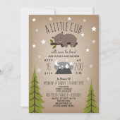 Sleepy Bear Cub Mountains Baby shower Invitation (Devant)