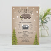 Sleepy Bear Cub Mountains Baby shower Invitation (Debout devant)