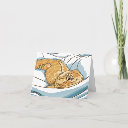 Sleepy Beardie baardeddragon blank wenskaart Kaart (Voorkant)