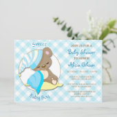 Sleepy Beer Baby Boy Shower Invitation Kaart (Staand voorkant)