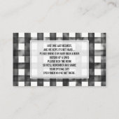 Sleepy Beer Cub Gingham Baby shower Book Request Informatiekaartje (Achterkant)