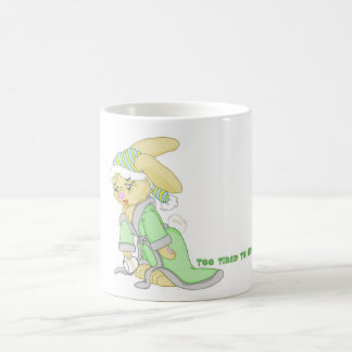 Sleepy Bunny-Mok: "Te moe om oren op te houden" Koffiemok