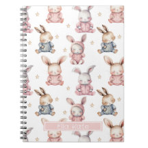 Sleepy Bunny Rabbits Custom Notitieboek