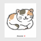 Sleepy Calico Black & oranje Cat Sticker (Vel)