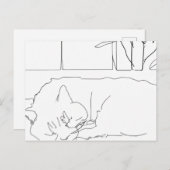 Sleepy Cat Briefkaart (Voorkant / Achterkant)