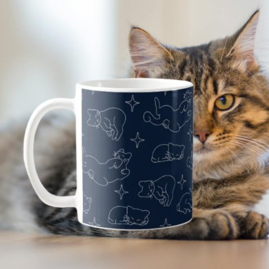 Sleepy Cat Classic Mug –Cozy Nap-Lover Cat Pattern