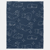 Sleepy Cat Fleece Blanket – Cozy Cat Pattern (Voorkant)