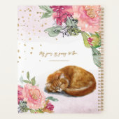 Sleepy Cat Illustration Flower Diary Daily Girl (Dos)