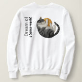 Sleepy Cat Sweatshirt gepersonaliseerd cadeau voor (Design achterkant)