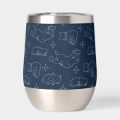 Sleepy Cat Thermal Wine Tumbler – Napping Cat (Achterkant)