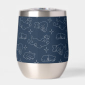 Sleepy Cat Thermal Wine Tumbler – Napping Cat (Voorkant)