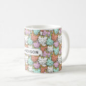 Sleepy Cats Motif nom personnalisé tasses (Devant droit)