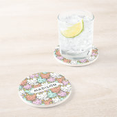 Sleepy Cats Pattern, aangepaste naam zandsteen ond Onderzetter (Zijkant)