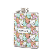 Sleepy Cats Pattern aangepaste naamflessen Heupfles (Links)