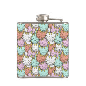 Sleepy Cats Pattern aangepaste naamflessen Heupfles (Achterkant)