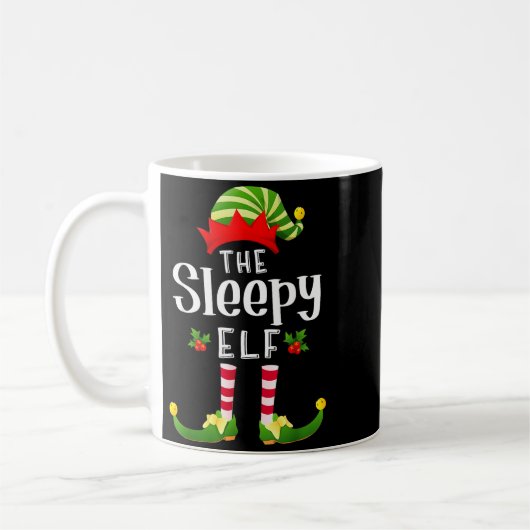 Sleepy Christmas Elf Matching Pajama X-mas Party  Koffiemok (Links)