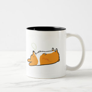 Sleepy Corgi-Mok Slaap- en nachtkleding Tweekleurige Koffiemok
