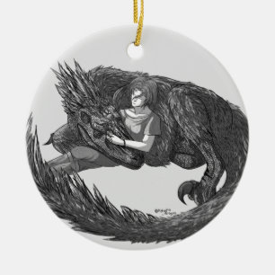 Sleepy Dinosaur Keramisch Ornament