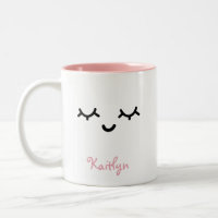 Sleepy eye wimpers gepersonaliseerde roze naam