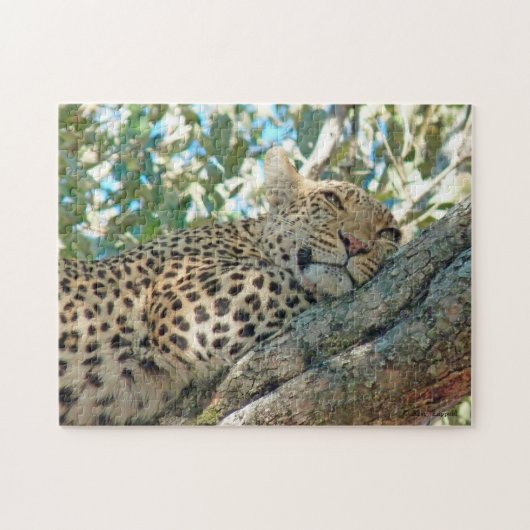 Sleepy-Eyed Leopard Legpuzzel (Horizontaal)