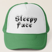 Sleepy Face: Groen - Rand - Trucker Hat Trucker Pet (Voorkant)
