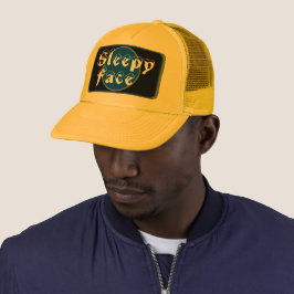 Sleepy Face: Groen - Zon Rand - Trucker Hoed Pet