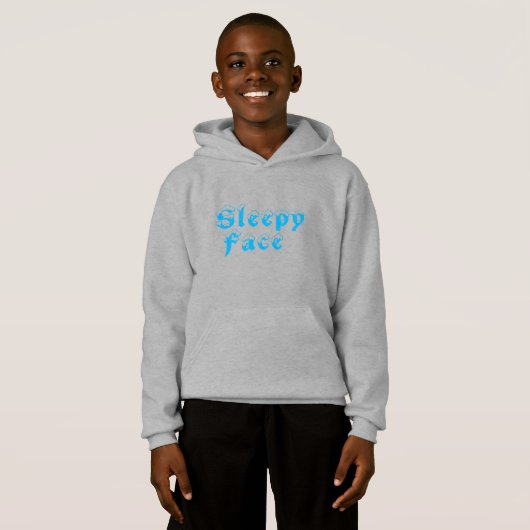Sleepy Face: Kinderen Pullover Hoodie Sweater (Voorkant volledig)