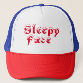 Sleepy Face: Rood, Wit & Blauw - Trucker Hat Pet (Voorkant)
