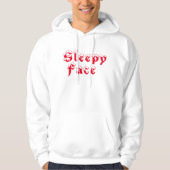 Sleepy Face: Wit - Basic Sweatshirt met capuchon (Voorkant)