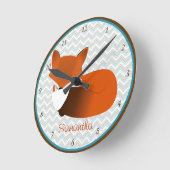 Sleepy Fox - Aangepaste wandklok Ronde Klok (Hoek)