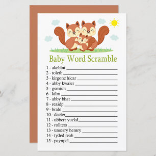 Sleepy fox Baby word scramble game