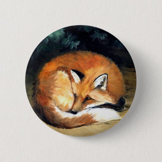 "Sleepy Fox" Dierlijke Button (Voorkant)