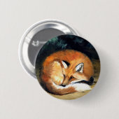 "Sleepy Fox" Dierlijke Button (Voorkant /achterkant)