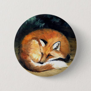 "Sleepy Fox" Dierlijke Button