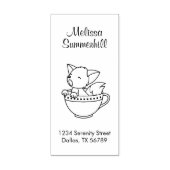 Sleepy Fox in een Teacup-adres Rubberstempel (Afrduk)