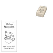 Sleepy Fox in een Teacup-adres Rubberstempel (Gestempeld)