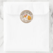 Sleepy Fox Stars Girl Baby shower Sticker (Sac)